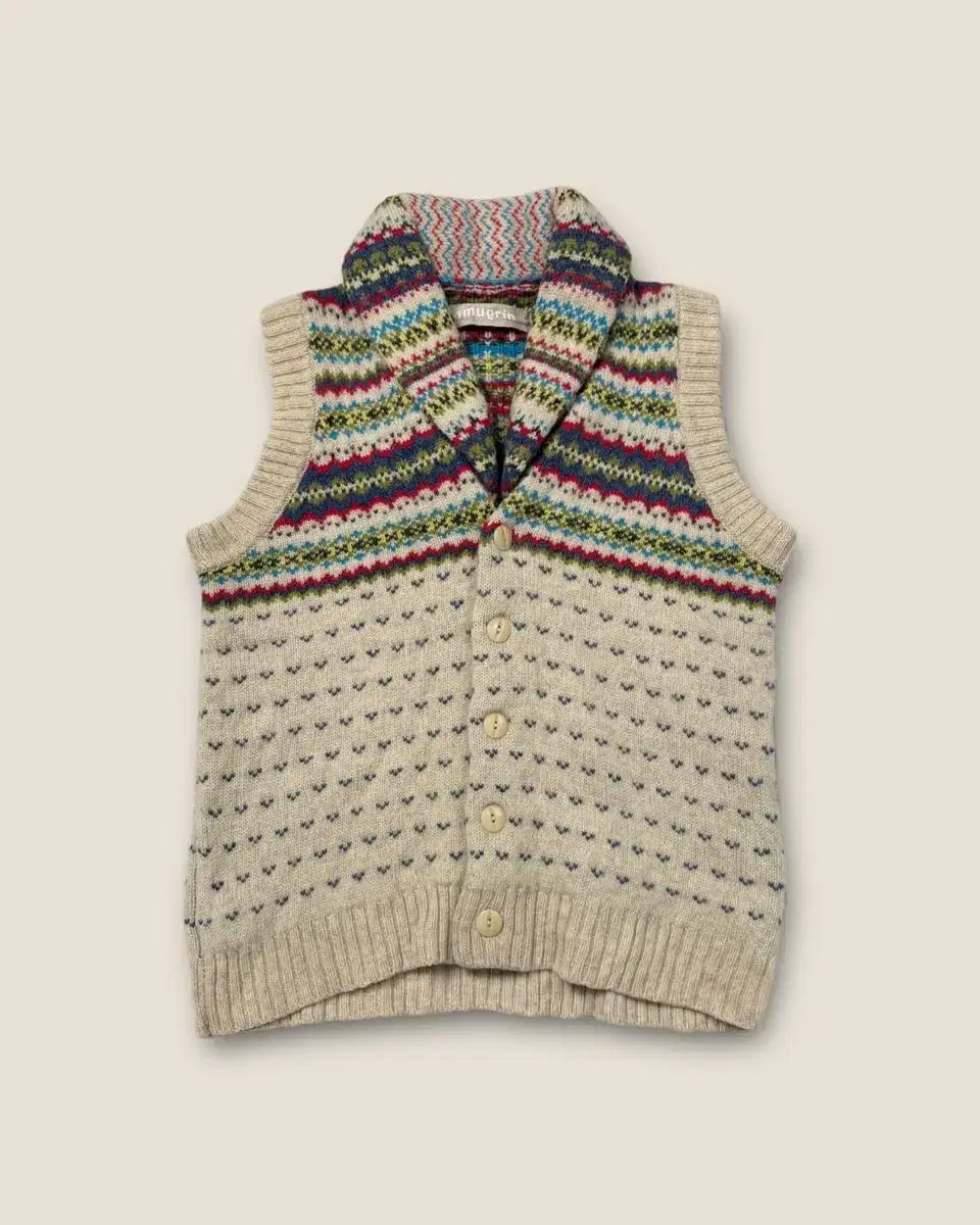 Vintage Pront Collar Ethnic Pattern Vest