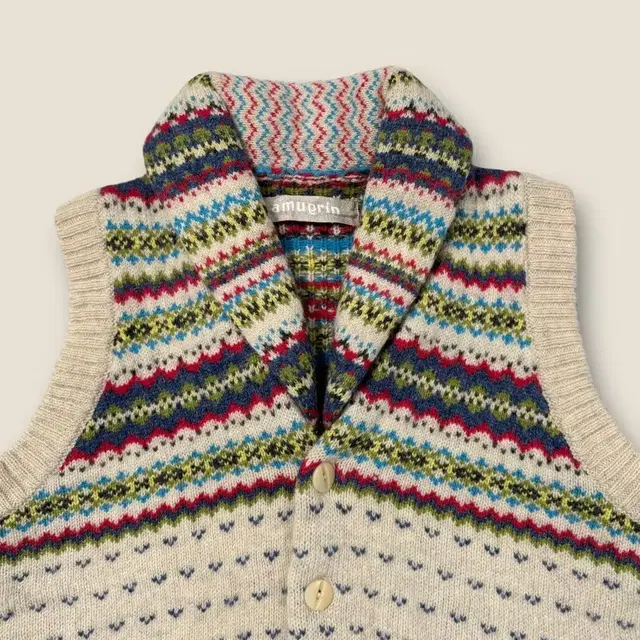 Vintage Pront Collar Ethnic Pattern Vest