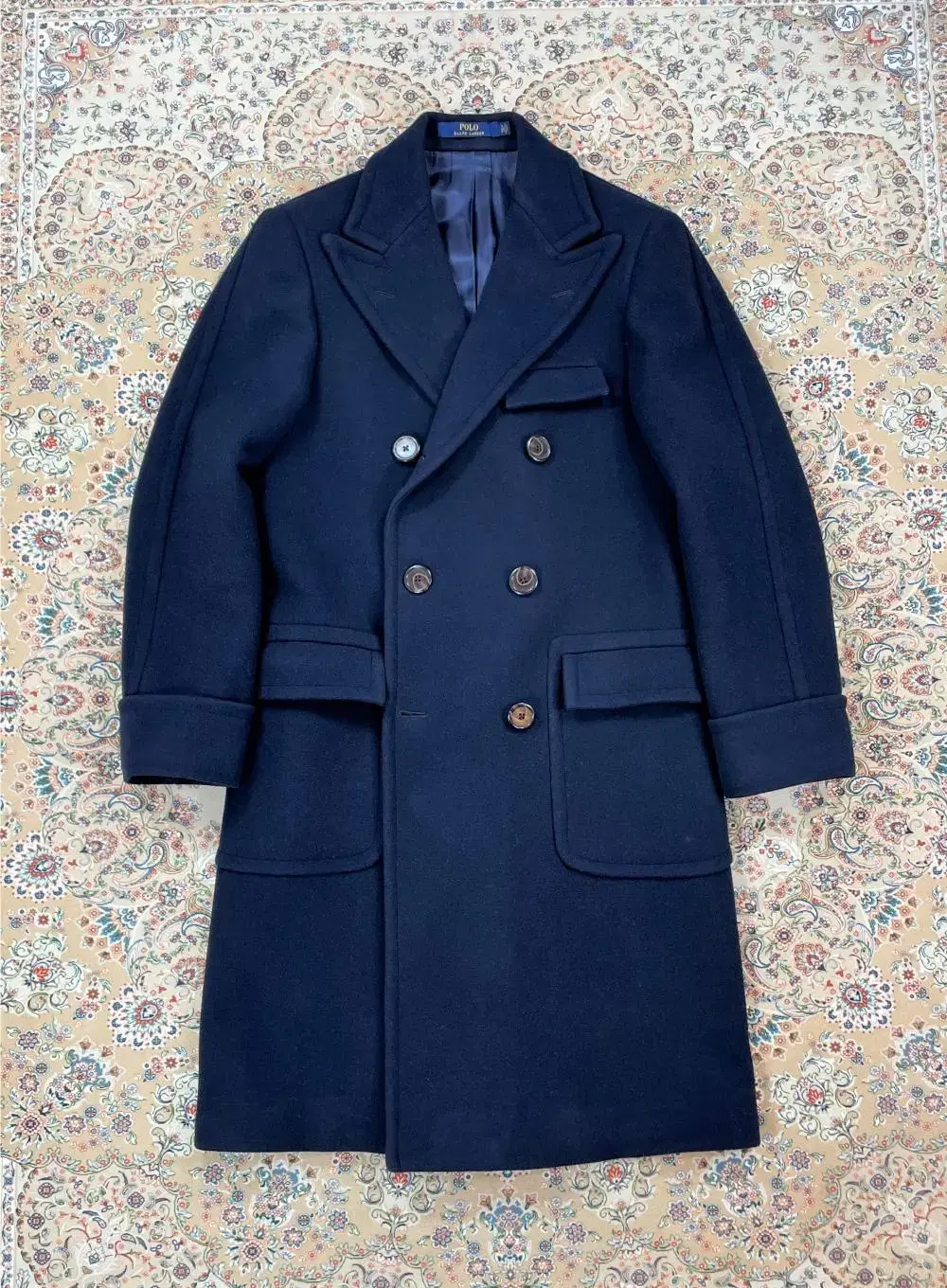 [S-grade, 38R] Polo Ralph Lauren Italian made dark navy wool polo coat