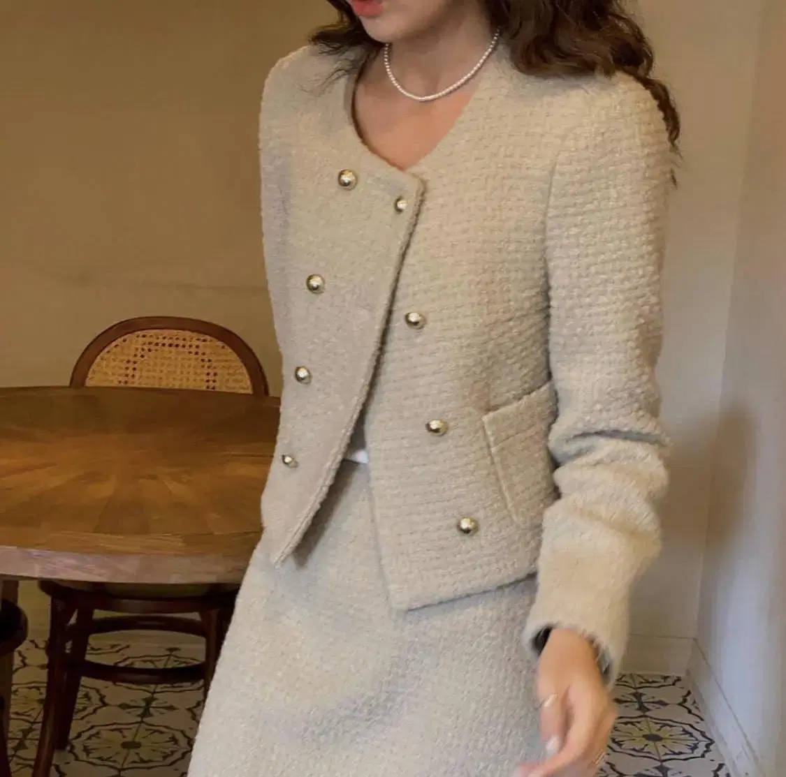 Wool Double Tweed Jacket