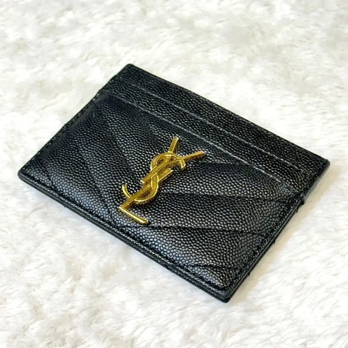 YSL 생로랑 쉐브론 캐비어 카드홀더/카드지갑 423291-F120904