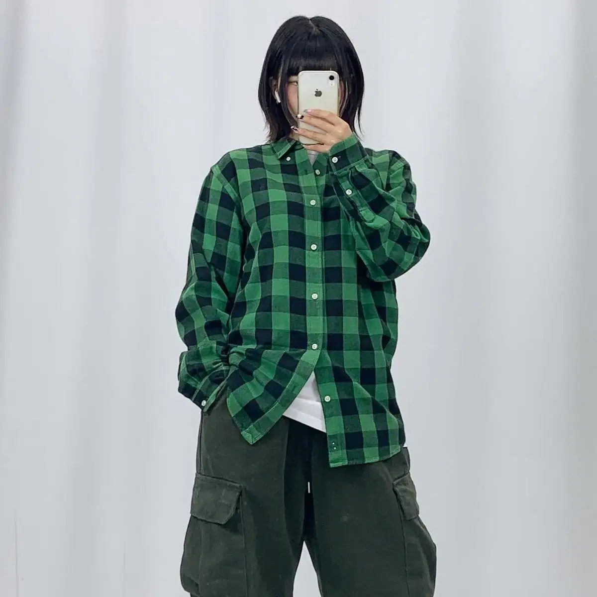 [M]Polo Green Big Check Shirt CH3833