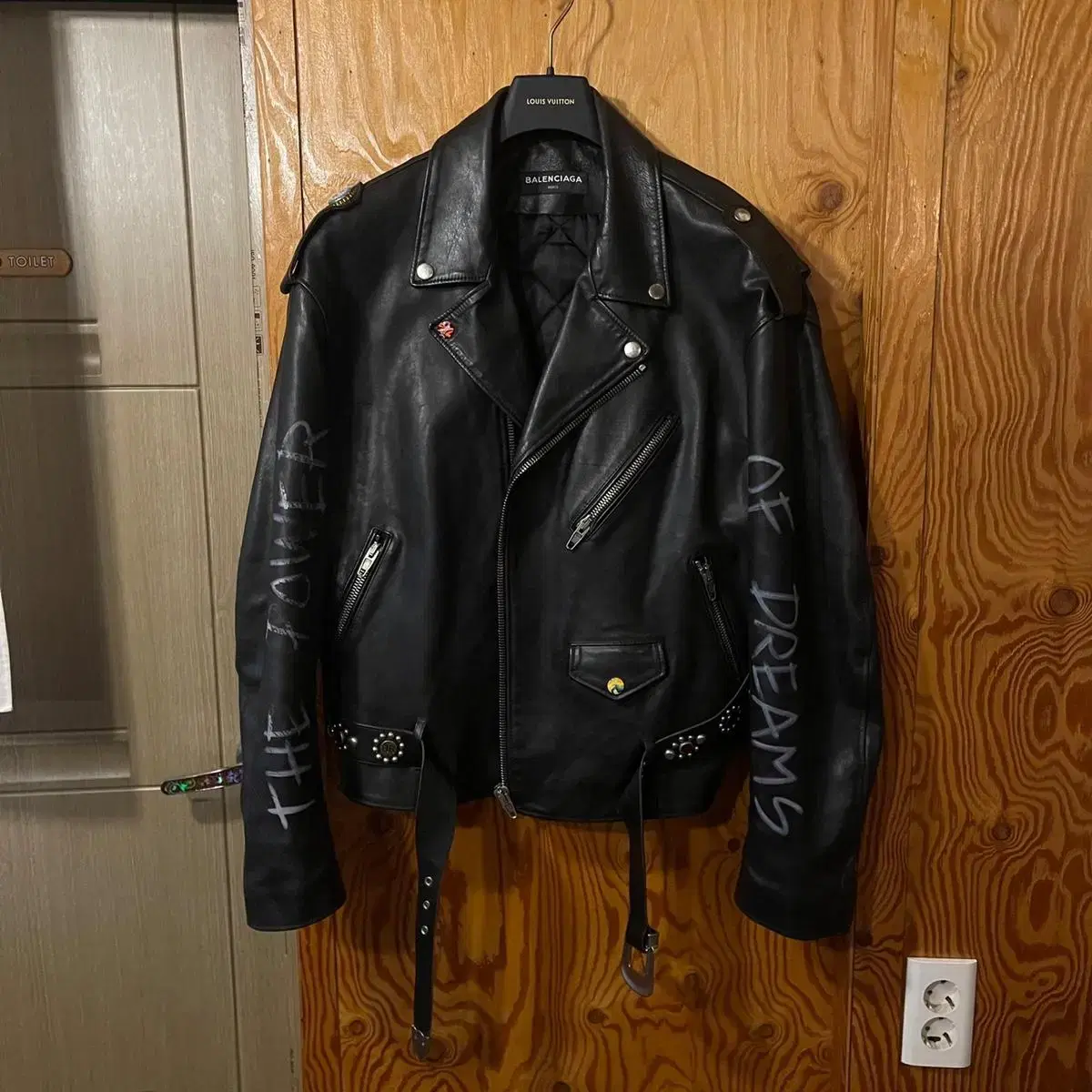 [50] Balenciaga leather rider jacket sell.