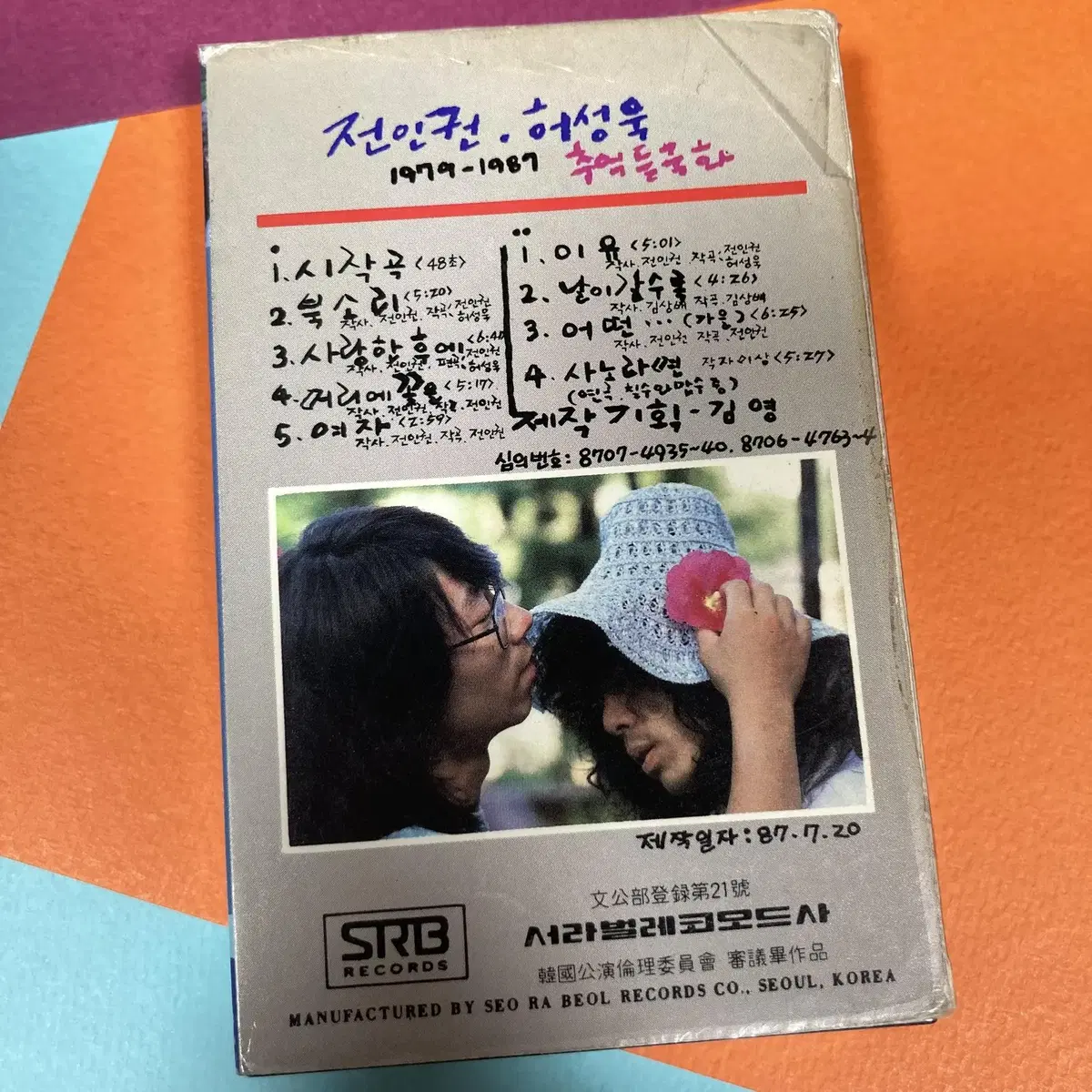 [중고음반/TAPE] 전인권 허성욱 추억들국화 카세트테이프 서라벌 초판