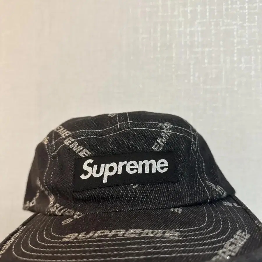 17ss 슈프림 supreme denim logo camp cap 캠프캡