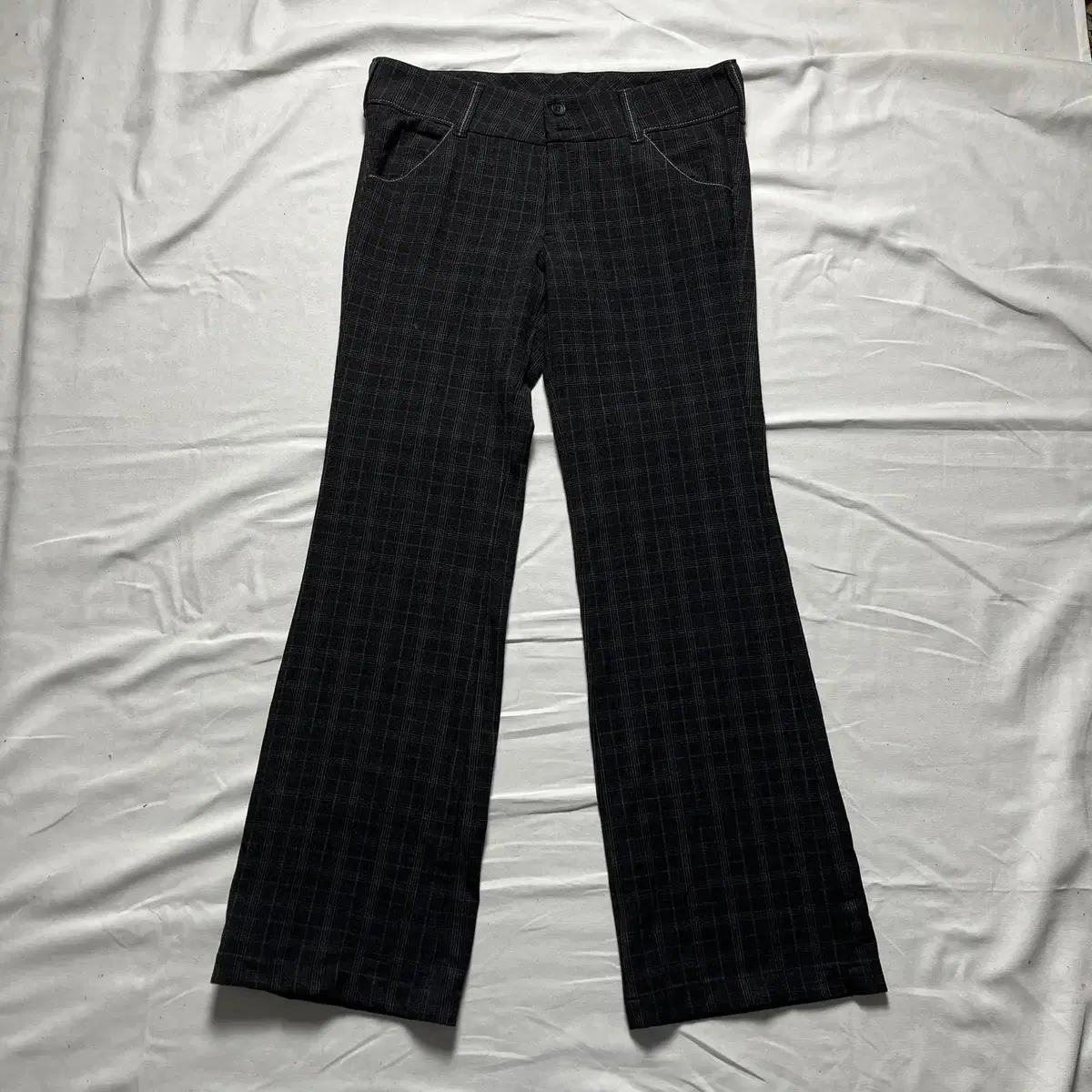 Bobson Plaid Western Bootcut Trousers