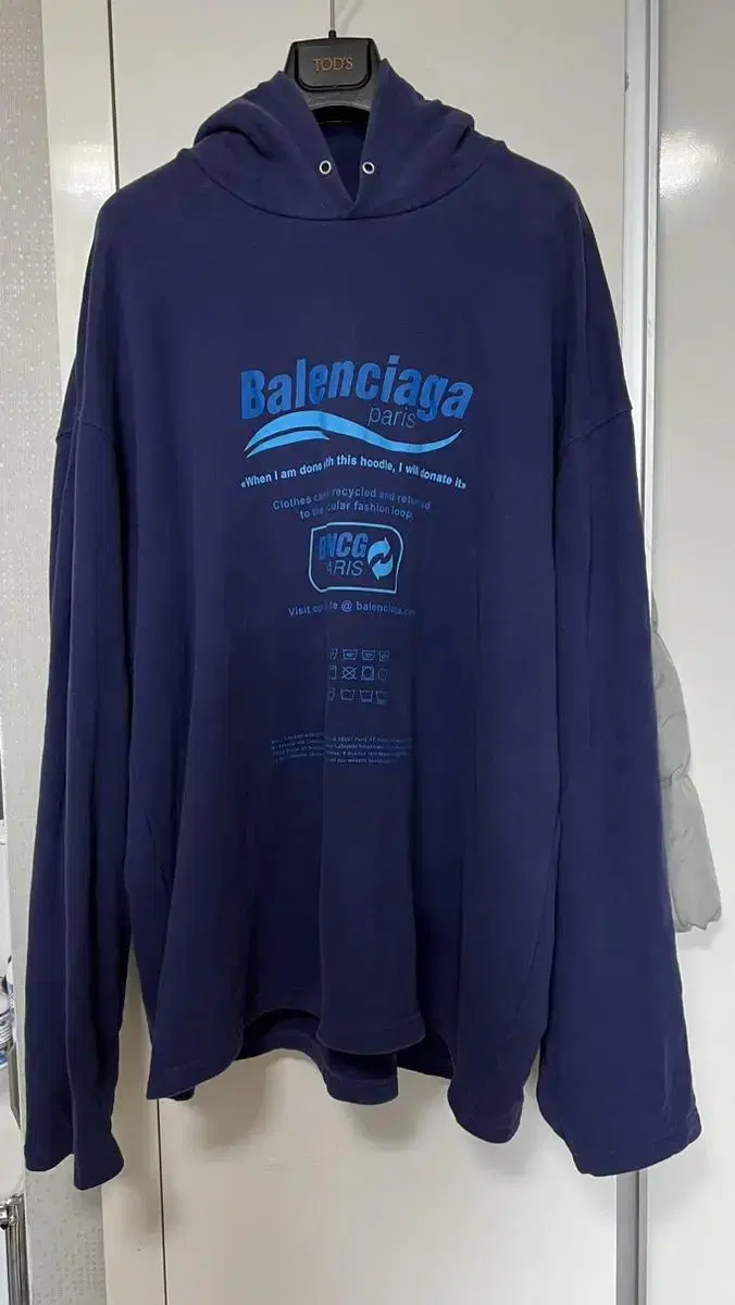 Balenciaga Paris Laundry Logo Hoodie for Men