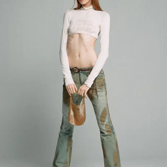 m)스컬프터 Metal Brushed Bootcut Denim Pants