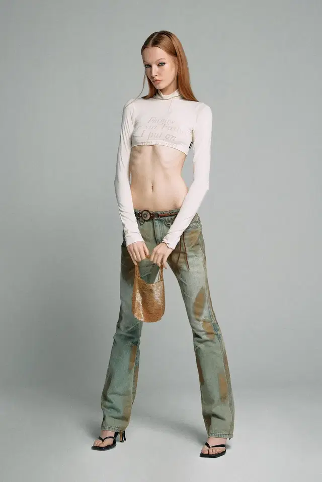 m)스컬프터 Metal Brushed Bootcut Denim Pants