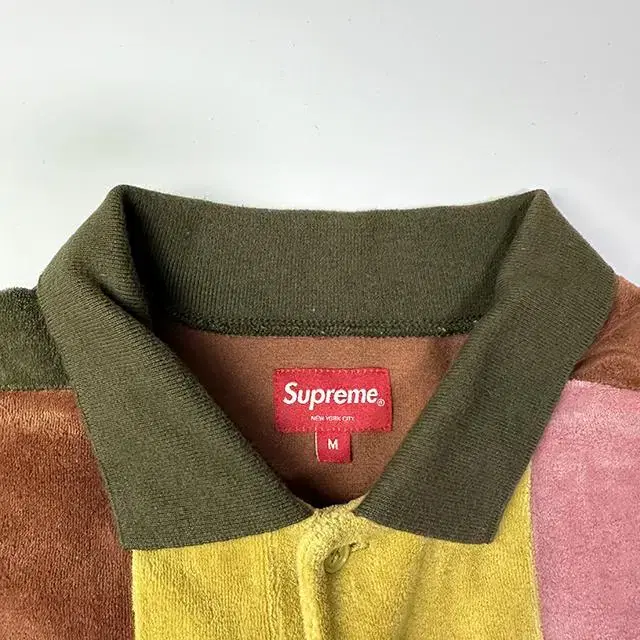 SUPREME 20AW Patchwork 슈프림 벨루어 벨벳 폴로 셔츠