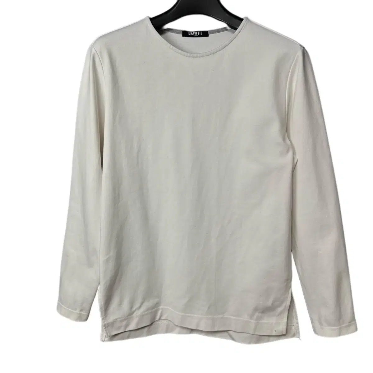 XL Drawcord White Long Sleeve T-Shirt