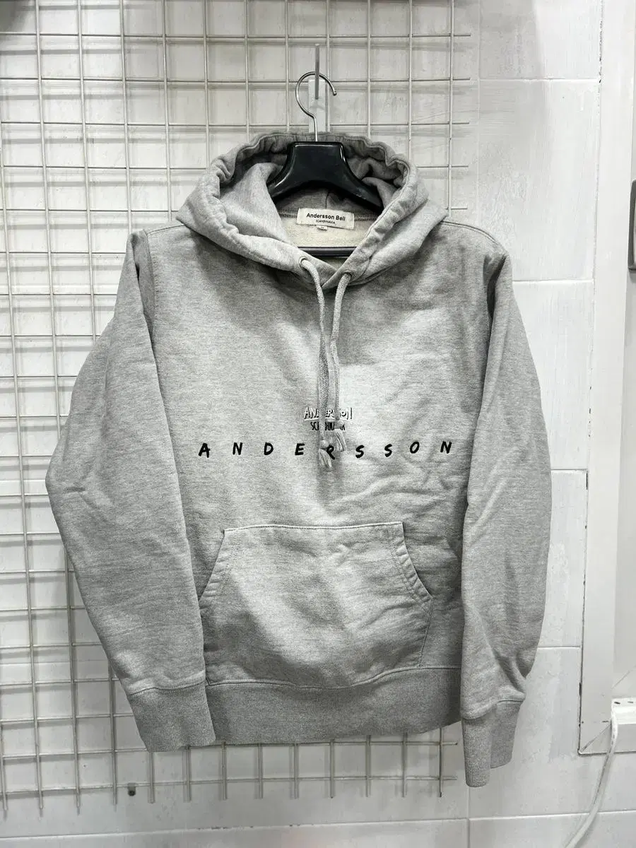 [Anderson Belle] Men's Logo Brushed Hoodie S/ Gray