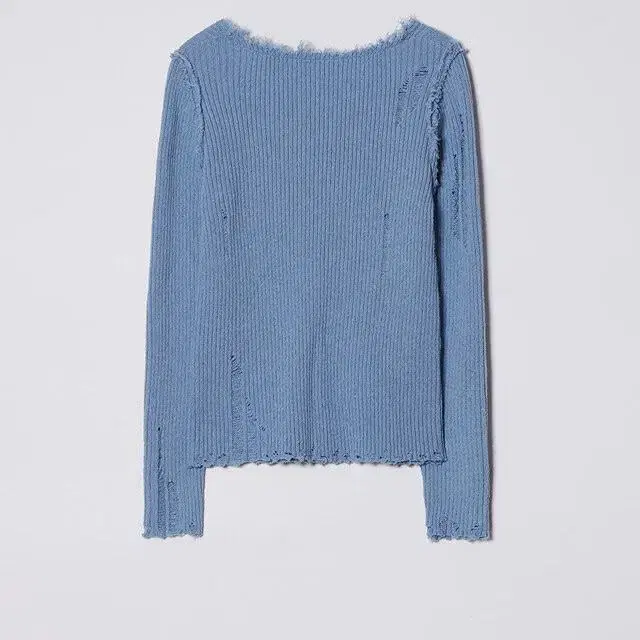 다이애그널 V NECK DAMAGE KNIT (Blue)