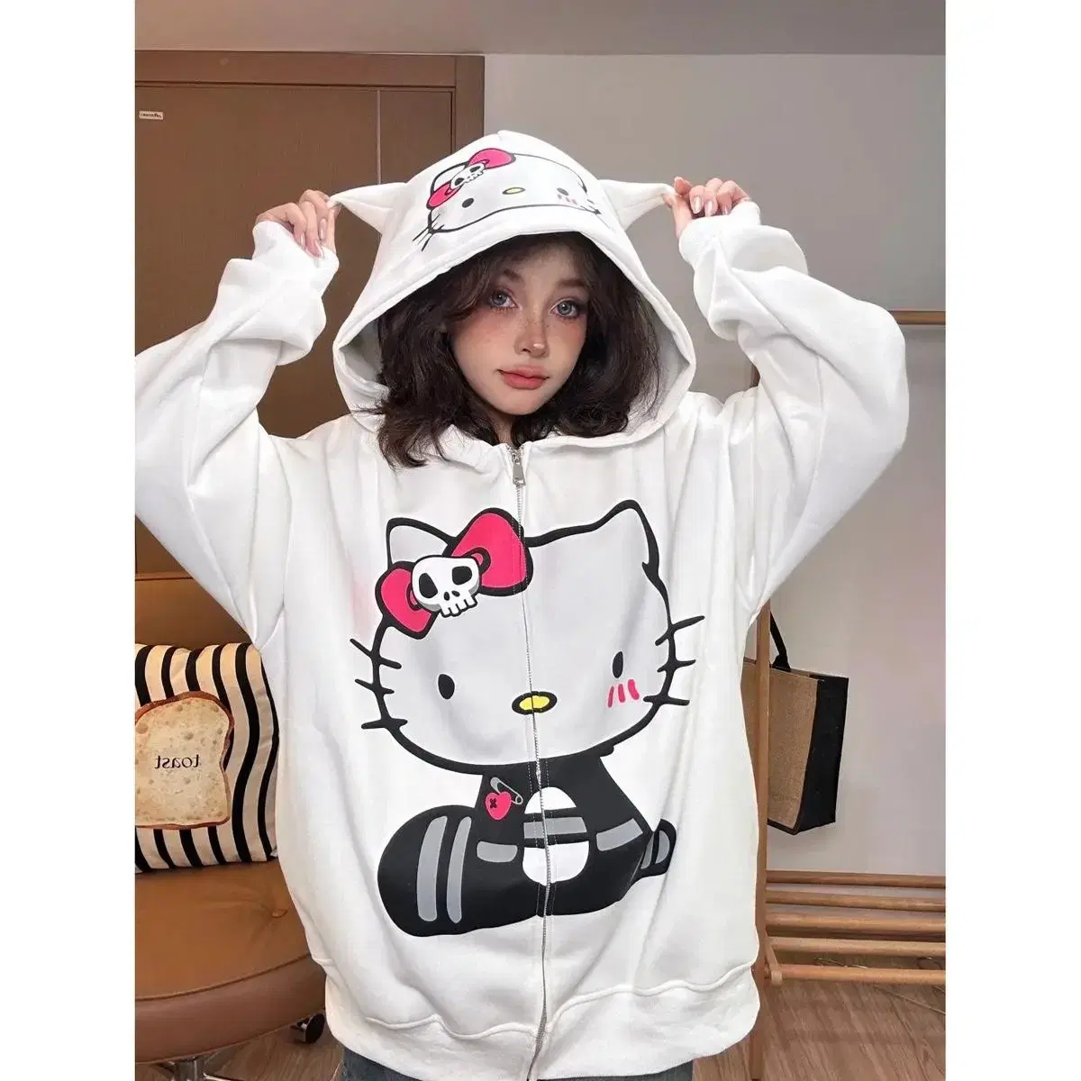 Hello kitty후드티 코트