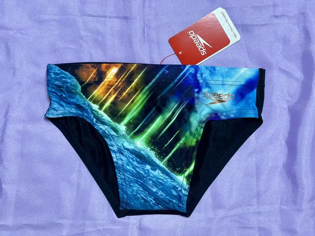 Speedo Black Blue Multi-Pattern Swimsuit 28