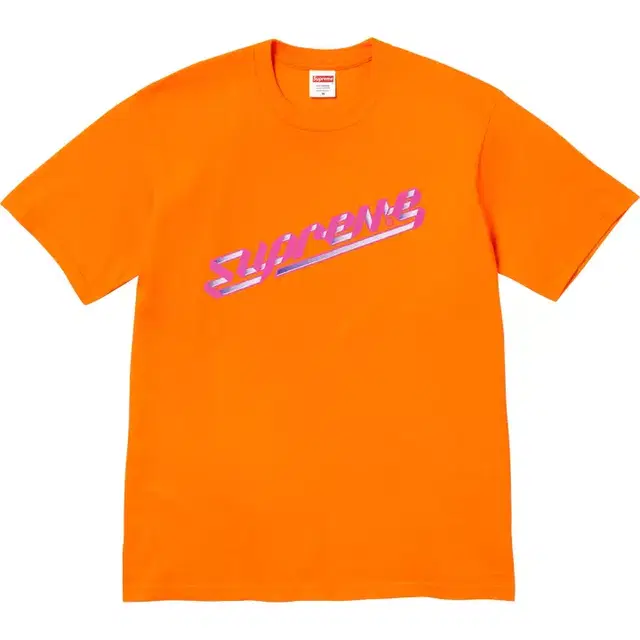 정품 S,M,L,XL,2XL 슈프림 배너 티셔츠 오렌지 23FW 반팔