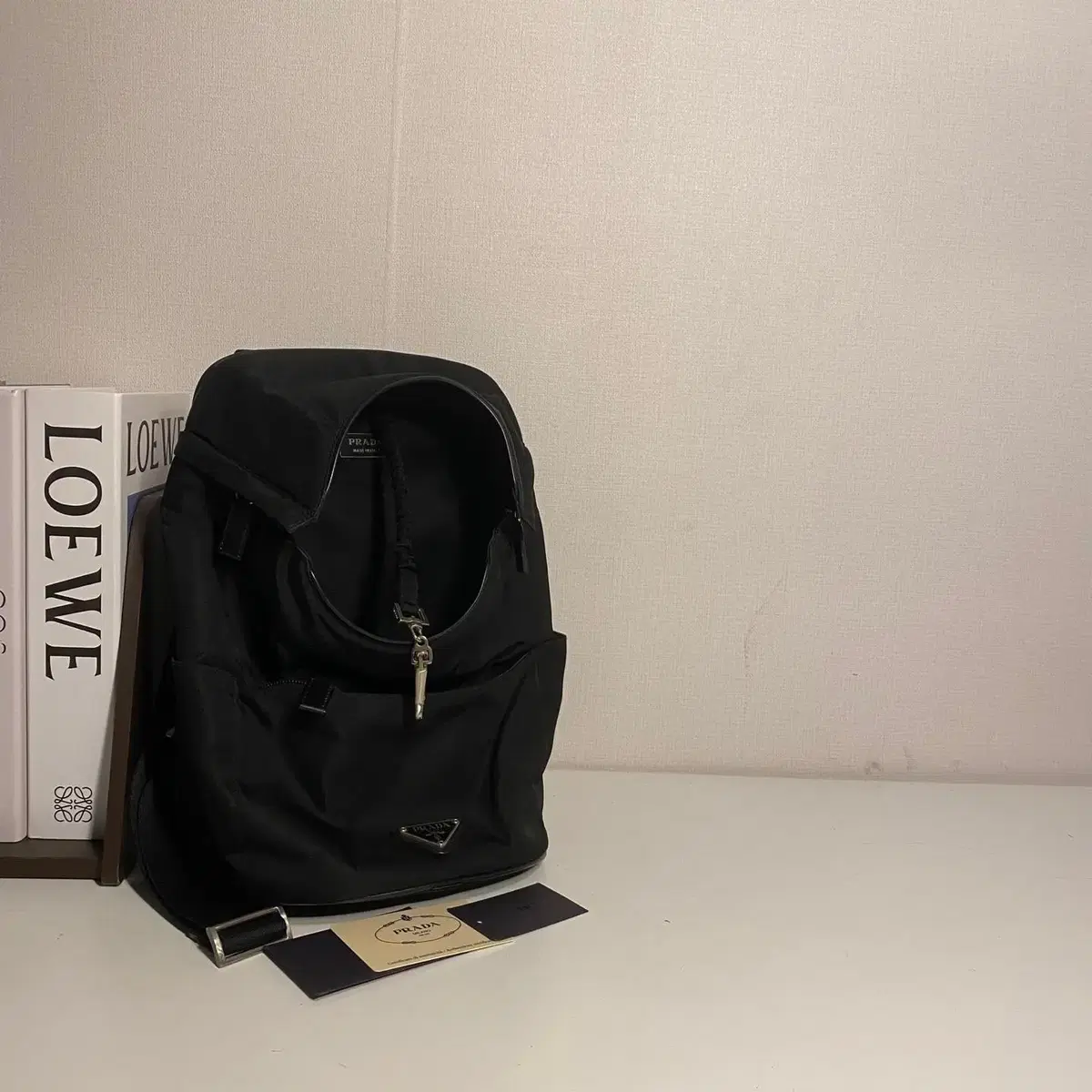 PRADA / Vintage Prada Black Rina Nylon Small Pet / Pet Bag