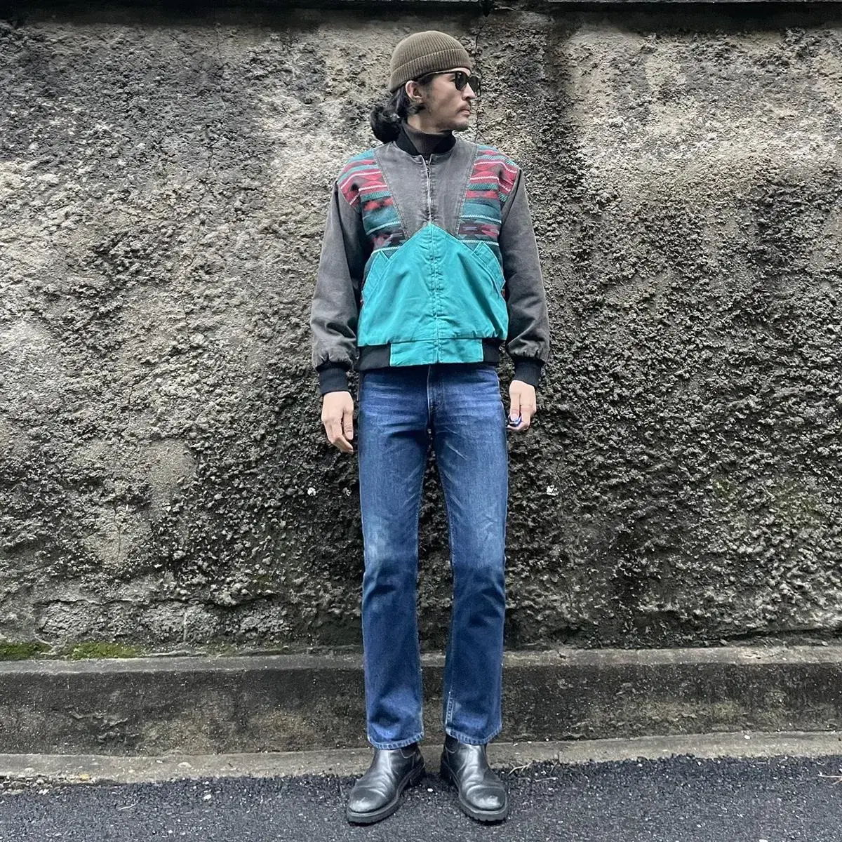 90s Davis James Azetec pattern jacket