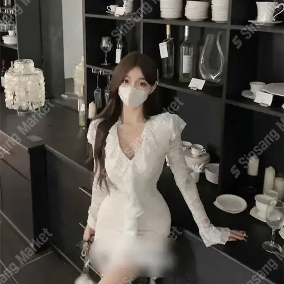 *할인* 슬림핏레이스원피스 미니원피스 프릴 여친룩