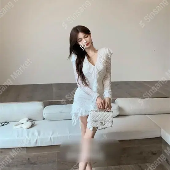 *할인* 슬림핏레이스원피스 미니원피스 프릴 여친룩