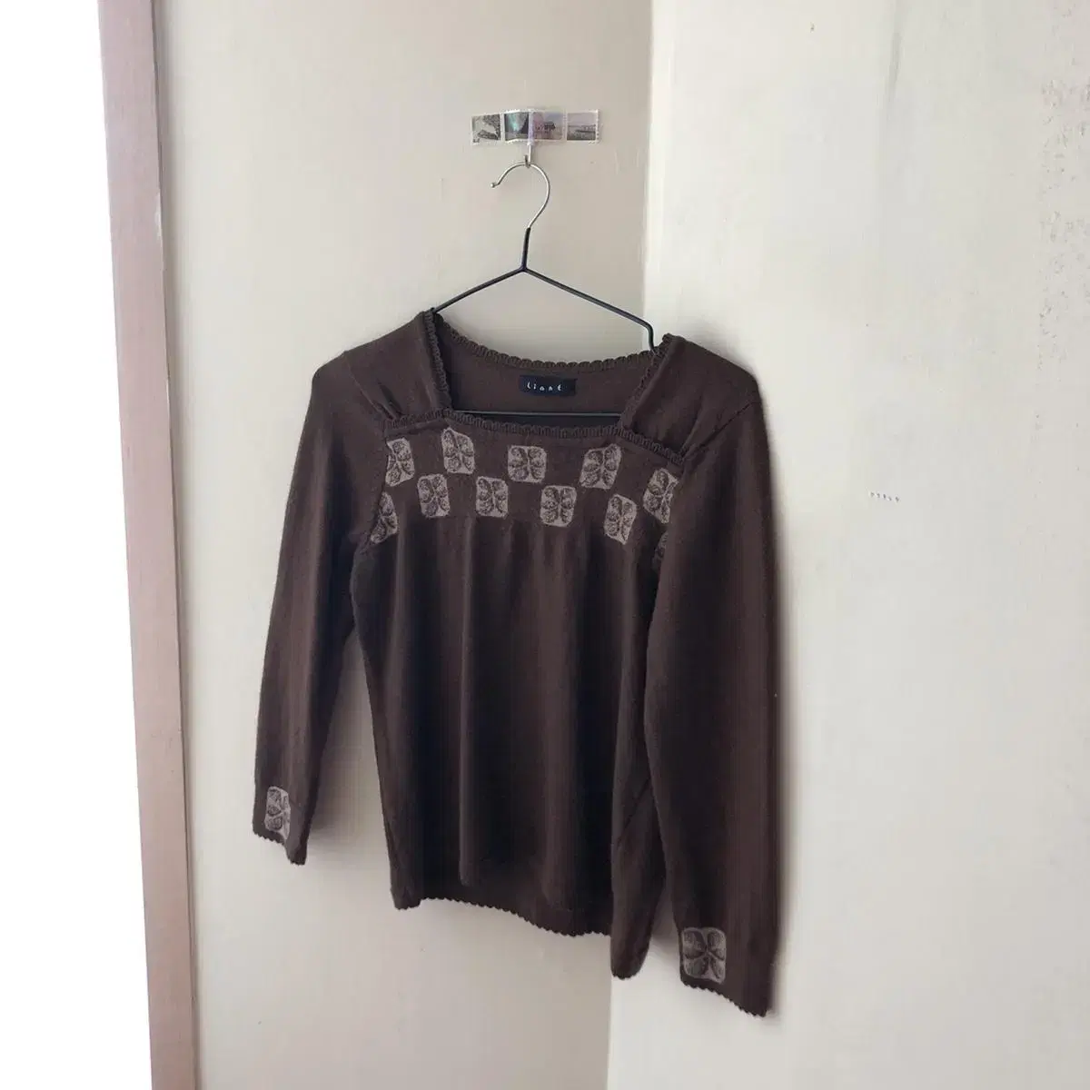 Vintage Liant brown flower knit