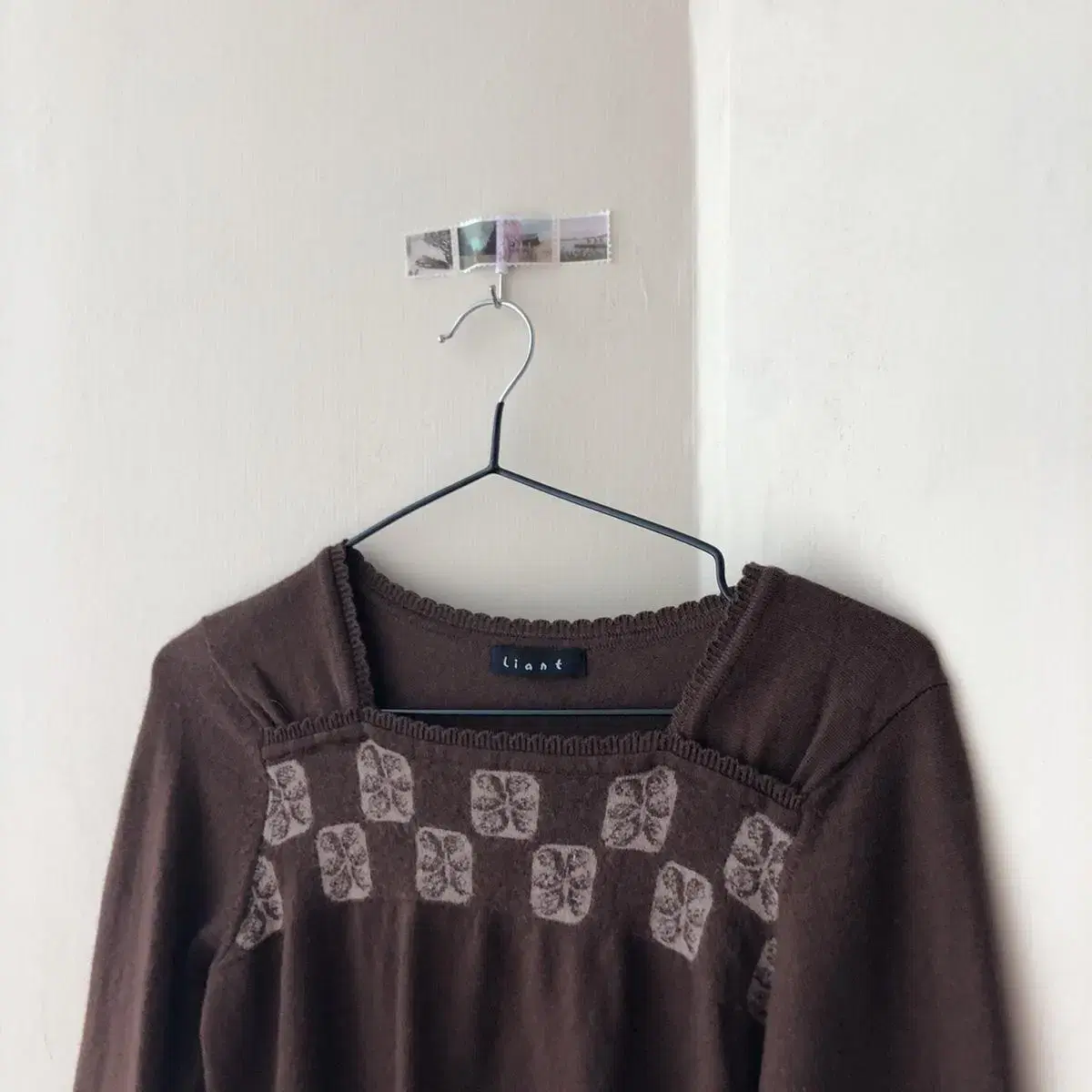 Vintage Liant brown flower knit