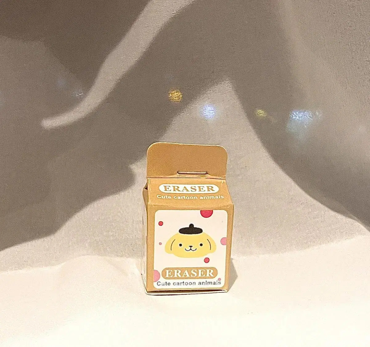 Sanrio Pompompurin I sell milk carton erasers.