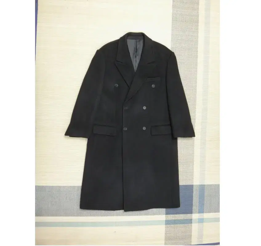 (2XL) System Homme Cashmere Blend Double Long Coat