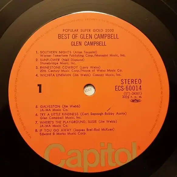 수입반/Best of Glen Campbell LP