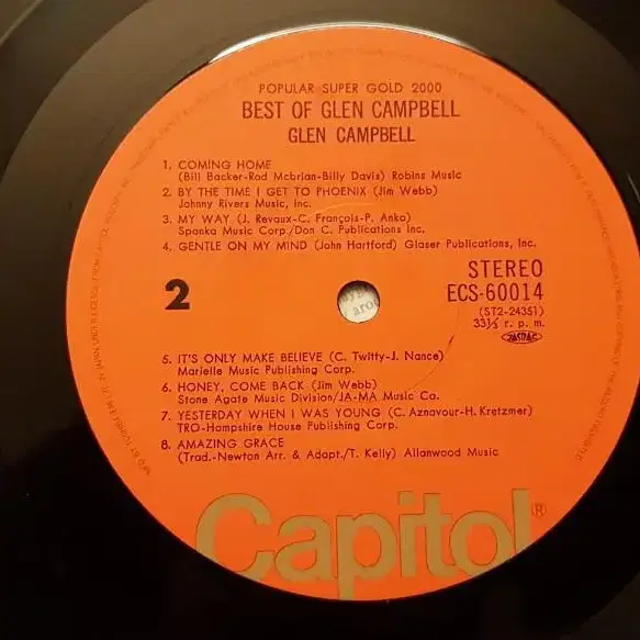 수입반/Best of Glen Campbell LP