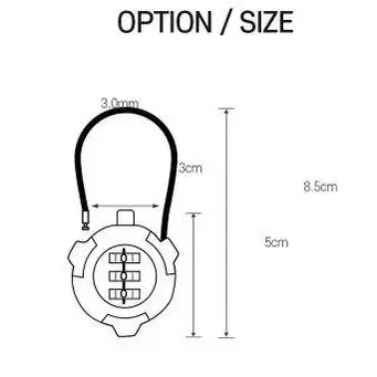 잠금 미니 자물쇠 다이얼 와이어 비밀번호 색상 레드 블루 블랙 선택