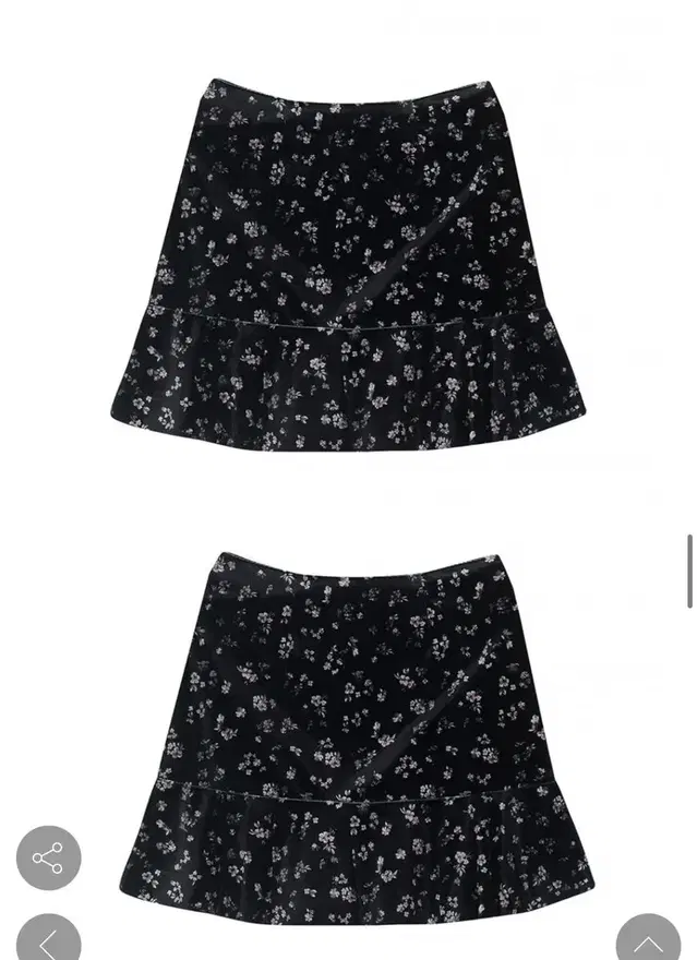 글래헤우그 velvet floral skirt_black