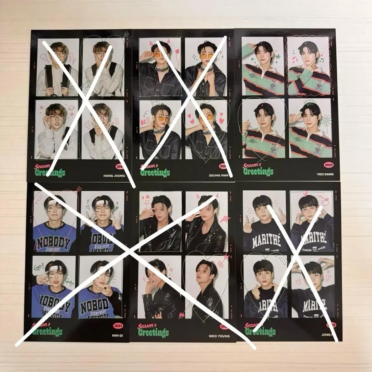 ateez Seasonal Greening seasons greetings a버전 4 cut photo 네컷 wts