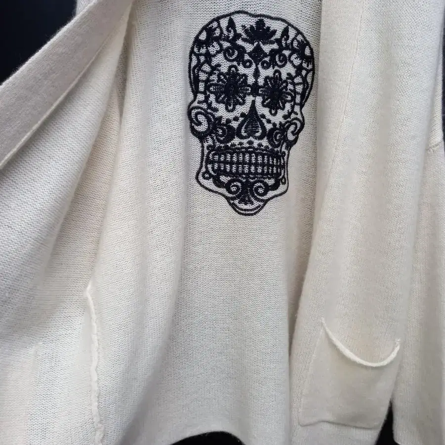 새 SKULL CASHMERE 스컬캐시미어 니트가디건 F