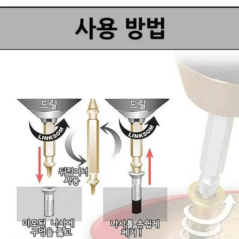 나사못 제거 반대 빠꾸탭 세트  1+1