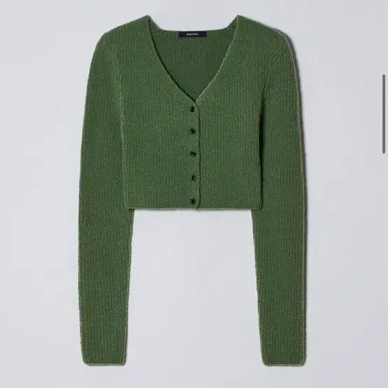 다이애그널 downy ribbed knit cardigan (green)