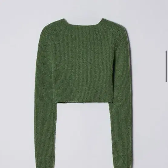 다이애그널 downy ribbed knit cardigan (green)