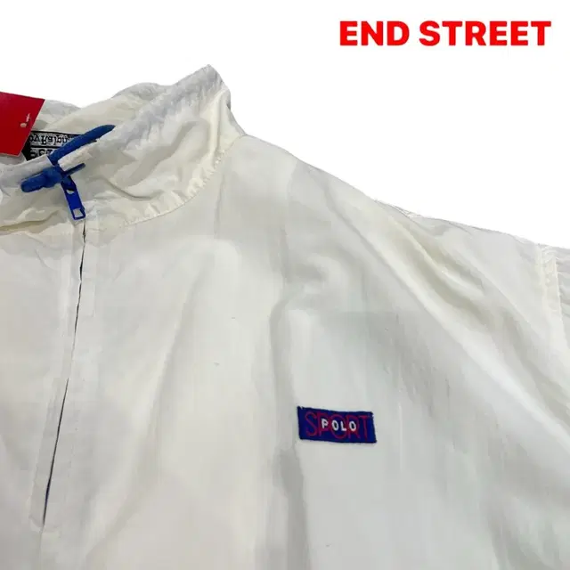 (END) POLO 폴로 랄프로렌 체스트 로고 화이트 바람막이 자켓 XL