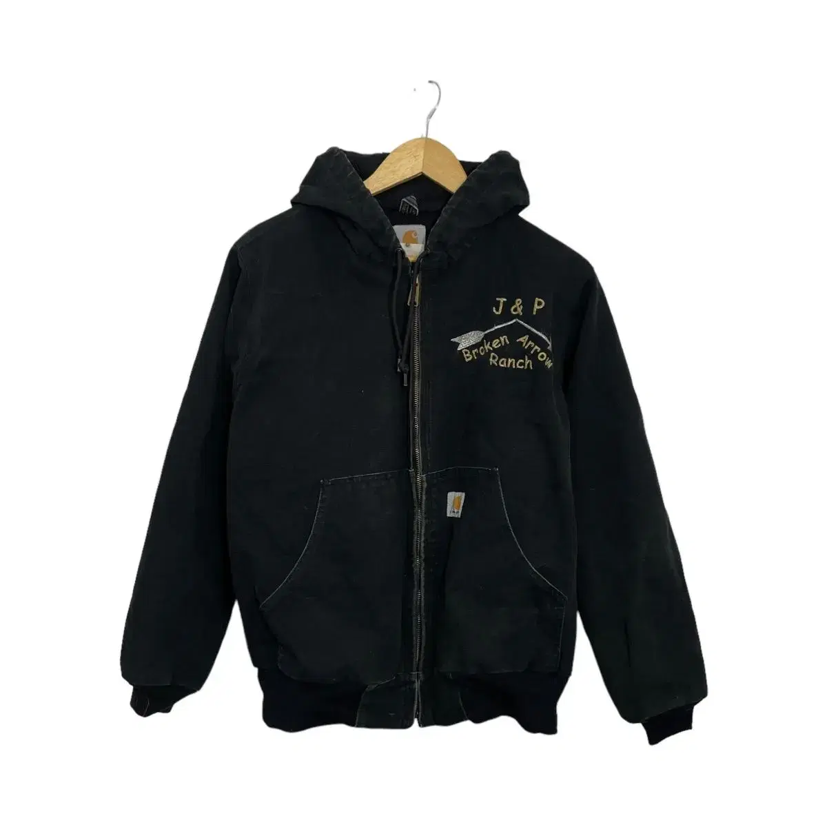 Calhart J131 Black Hooded Zip-Up L