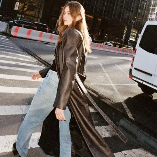 ZARA 자라 빈티지 페이크 레더 코트