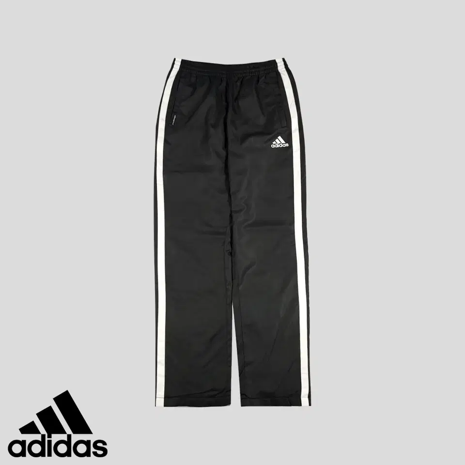 Adidas Black White Big Three Stripes Sideline Climafroof Banding Track Pants Tre