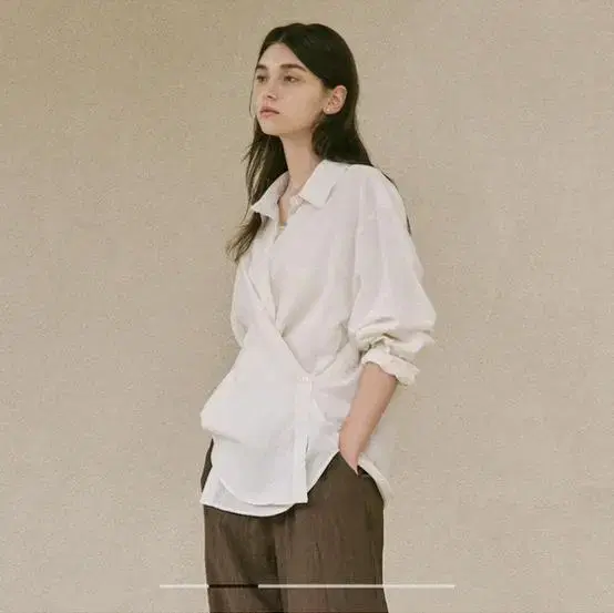 링서울 linen bamboo blended wrap shirt