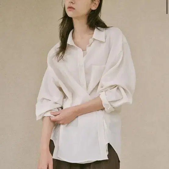 링서울 linen bamboo blended wrap shirt