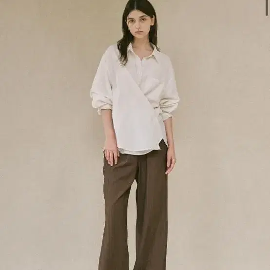 링서울 linen bamboo blended wrap shirt