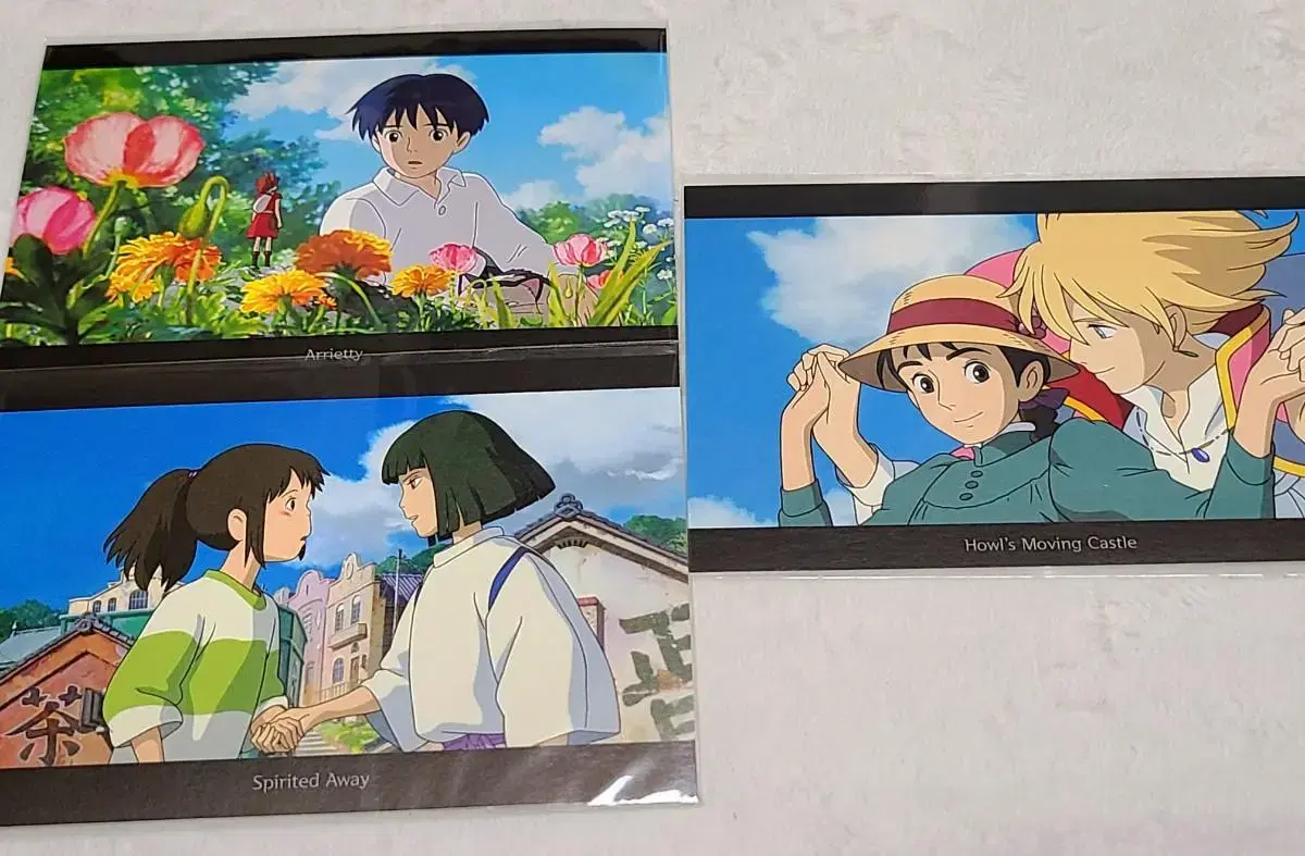 Ghibli Howl, Haku, Arrietty postcard 3 varieties