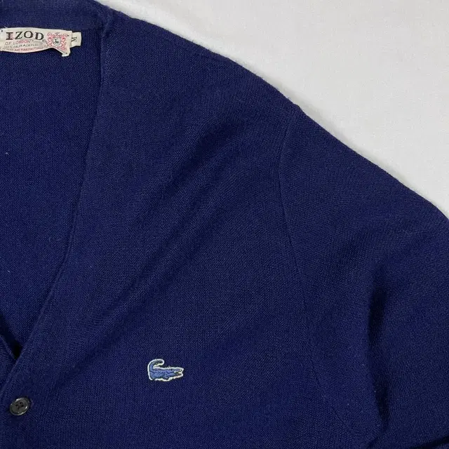 80s izod 라코스테 블루 로고 니트 가디건