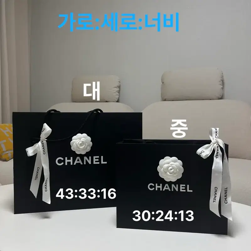 샤넬 쇼핑백 종이가방 명품 쇼핑백 명픔 종이가방
