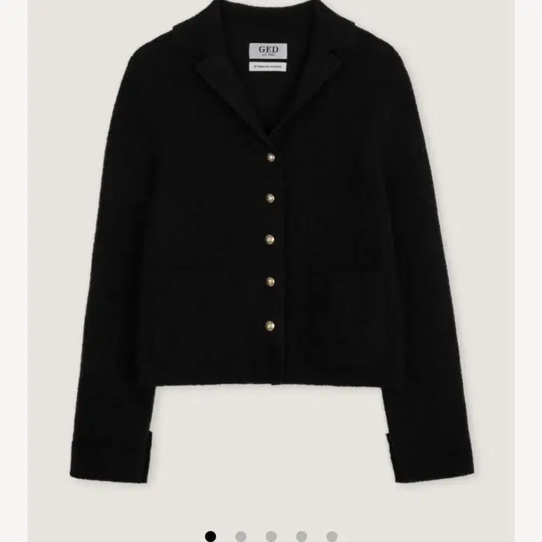 GED boucle collar cardigan black