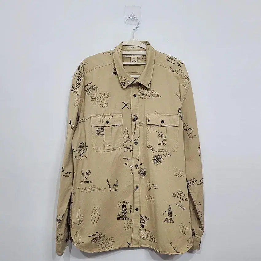 H&M-Men's-Long-sleeved shirt/L-Size/K984