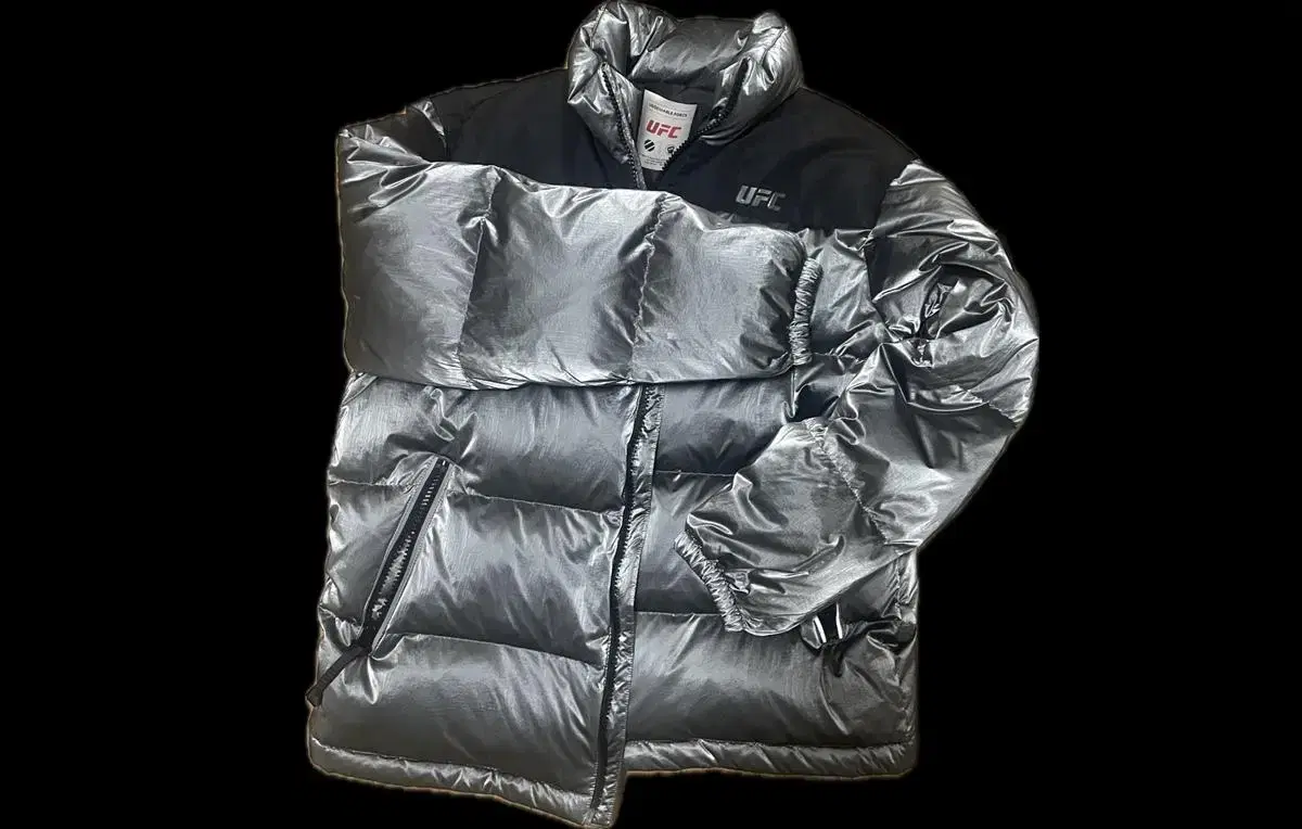 UFC Silver Puffer Down Silver Padded Size L